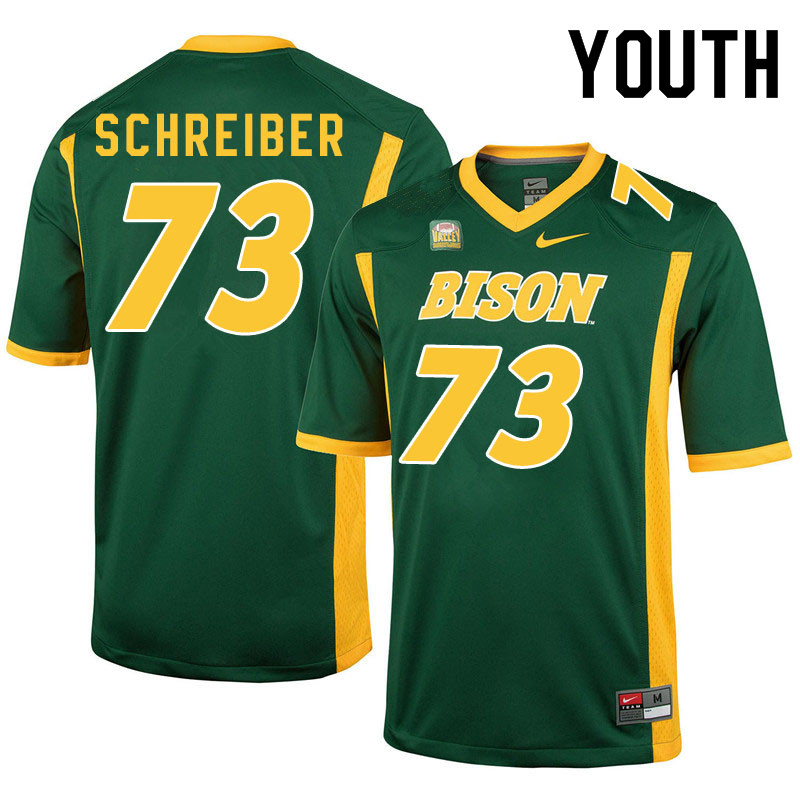 Youth #73 Joe Schreiber North Dakota State Bison College Football Jerseys Sale-Green